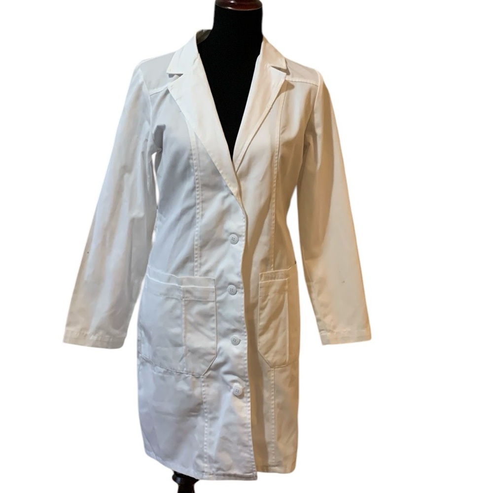 Cherokee White Long Lab Coat Women’s Size XS